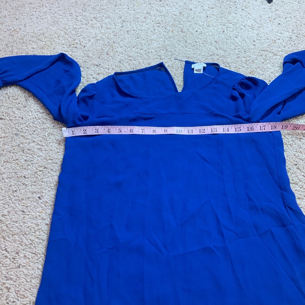 J crew royal blue boatneck keyhole back blouse - Picture 5 of 6